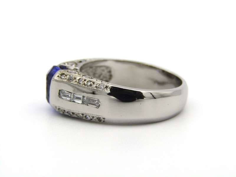 9K gold tanzanite and diamond ring.