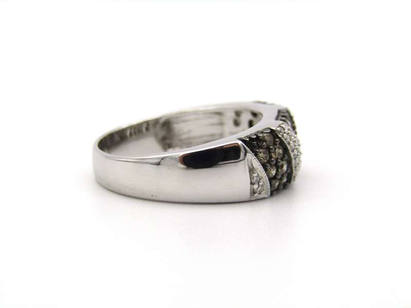 18K gold brown and colourless diamond ring.