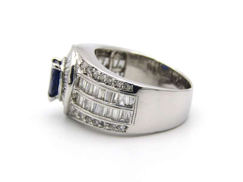 18K gold sapphire and diamond ring.