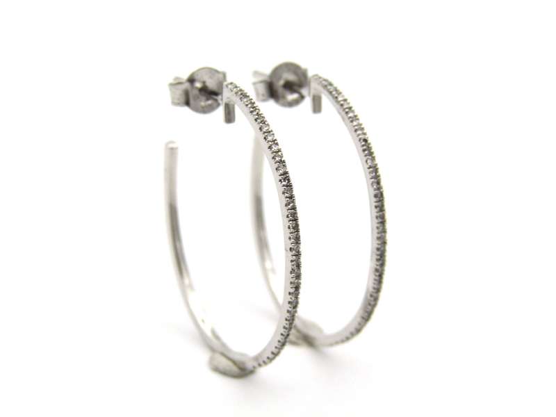 9K gold diamond hoop earrings.