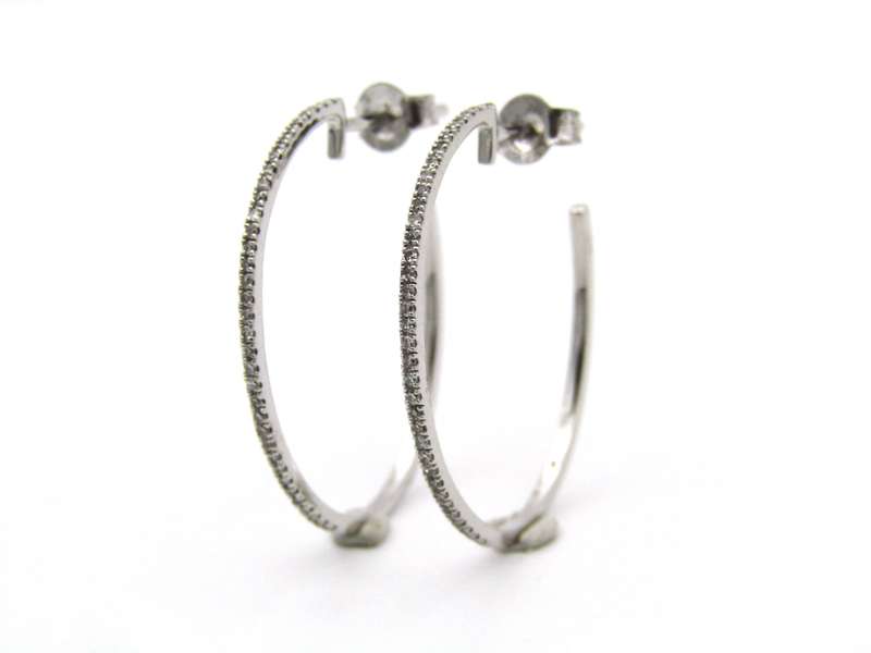 9K gold diamond hoop earrings.