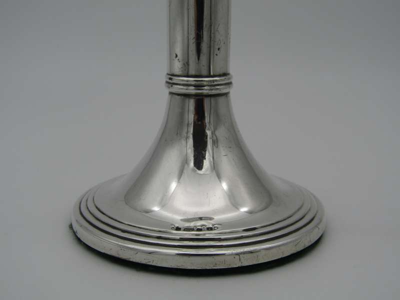 Pair of South African sterling silver candlesticks, made in 1994.