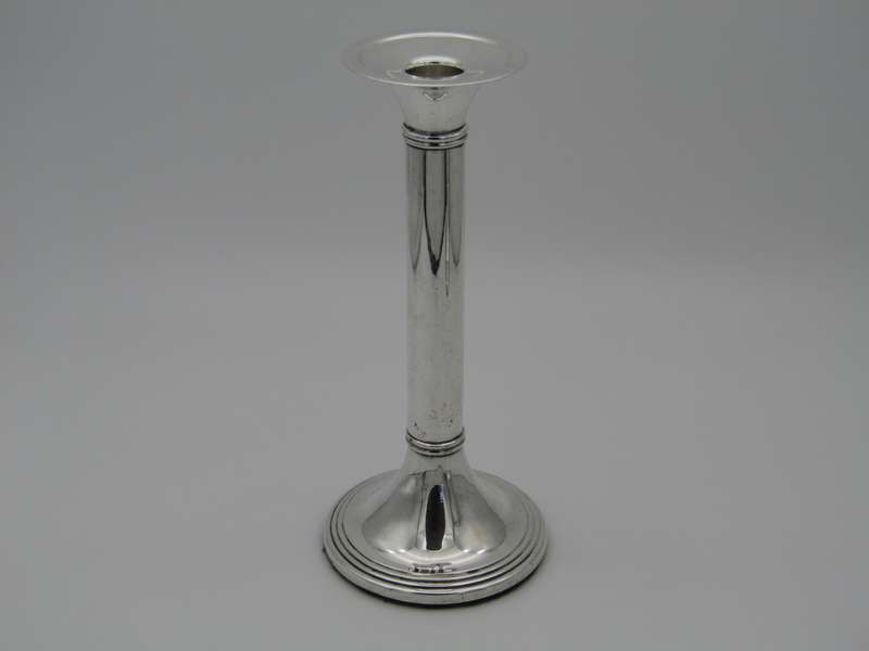 Pair of South African sterling silver candlesticks, made in 1994.