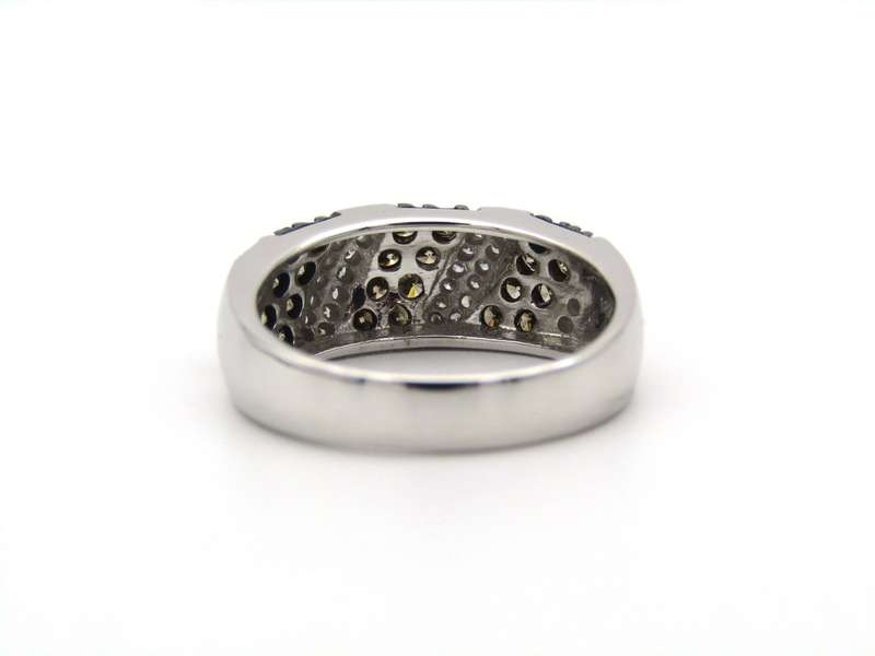 18K gold brown and colourless diamond ring.