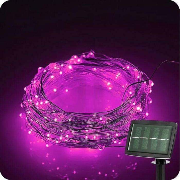 10m/20m Solar Fairy Lights - 20m / Pink