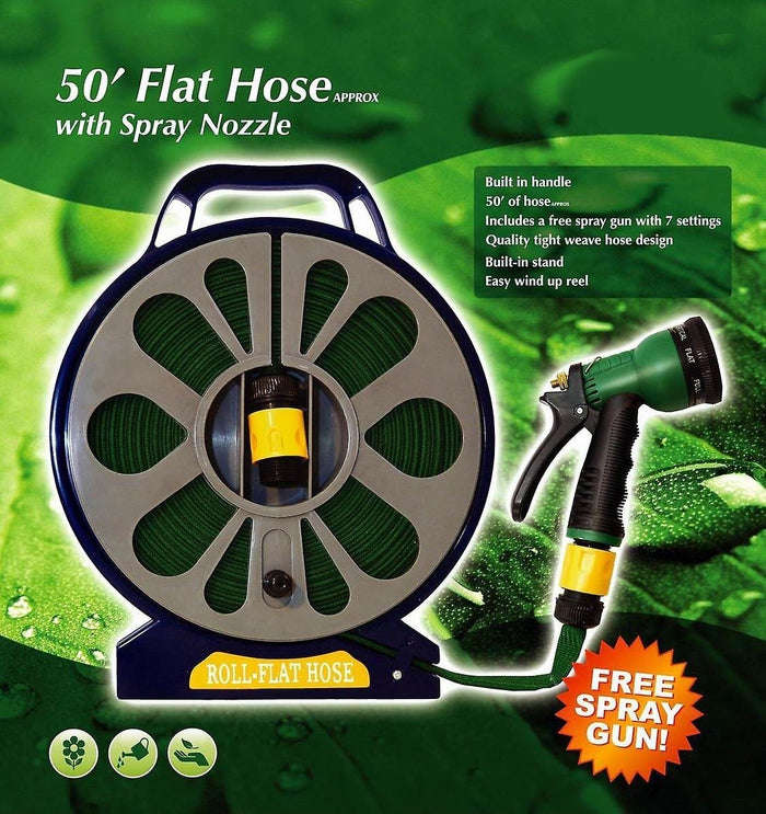 15m Flat Hose with Spray Gun Nozzle