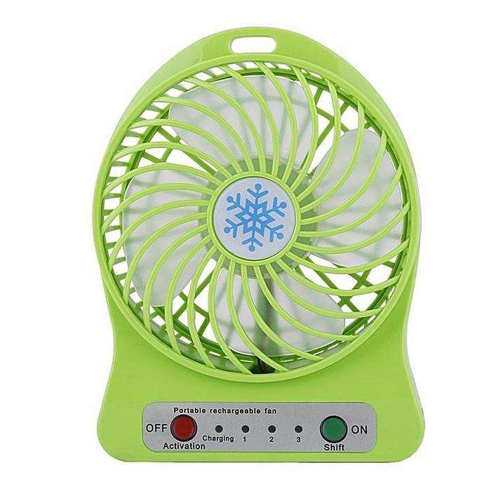 2-for-1 Portable And Rechargeable Fan - Green