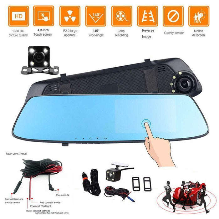4.3" HD Dual Rear View Car Recorder