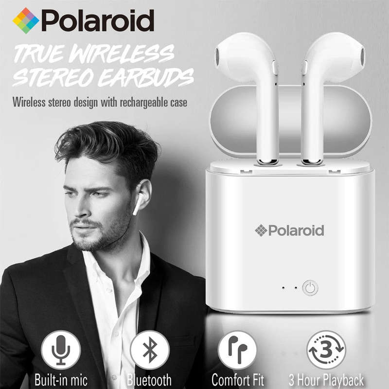 Polaroid Bluetooth True Wireless Series Stereo Earbuds with Charging Dock