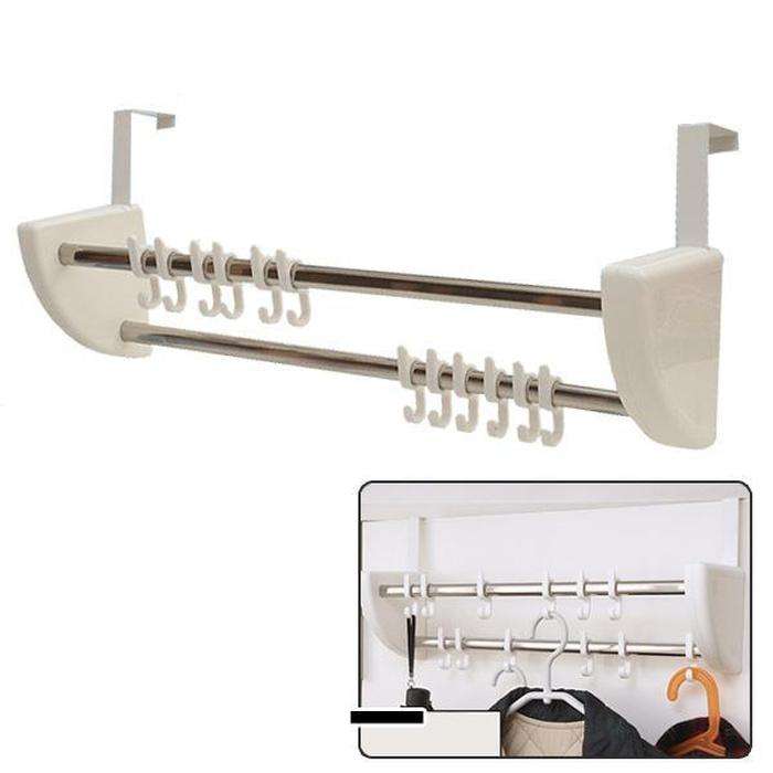 Double Bar Door Hanger With Hooks