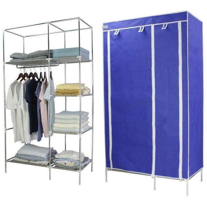 Double Canvas Wardrobe - Black