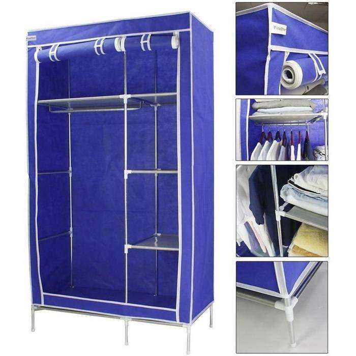 Double Canvas Wardrobe - Black