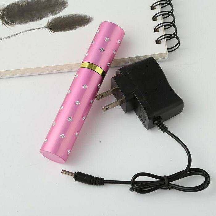 Mini Lipstick Self Defense Electric Shock Stun Gun With LED Flashlight - Red