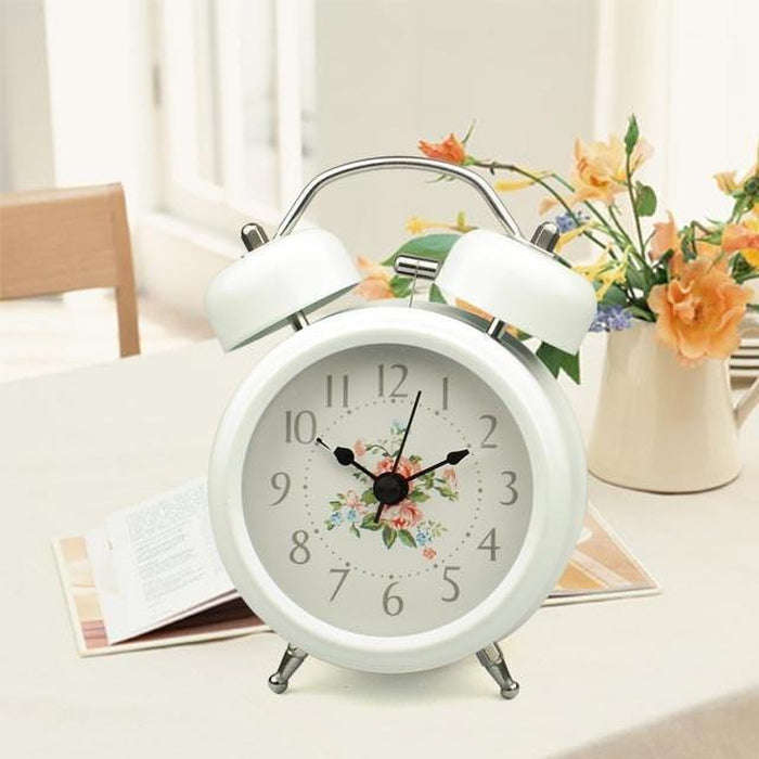 Vintage Floral Alarm Clock - Red