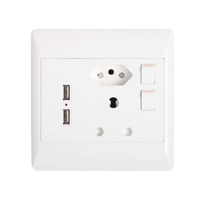 Wall Sockets With USB Charging Ports - With 2 Point Plug