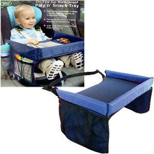 On the go waterproof play n snack tray