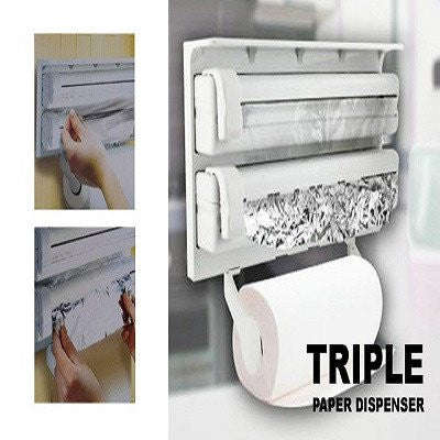 TRIPLE PAPER DISPENSER KITCHEN WRAP SHELF