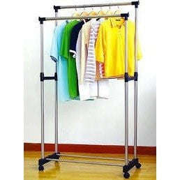 Stain steel double rail for clothes