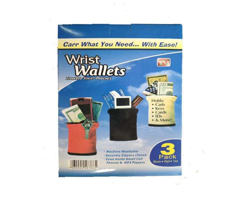 Zipper Wrist Wallet 3 Pack