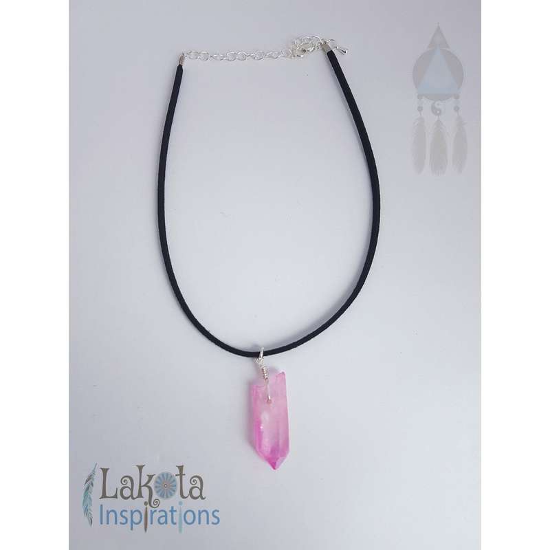 Rose Aura Quartz Jewellery - Choker