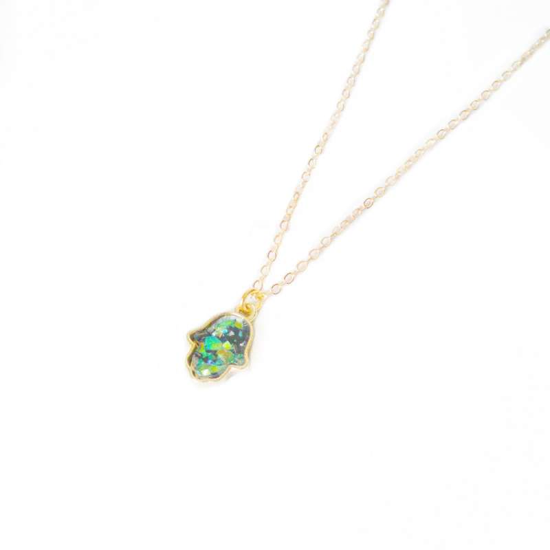 Abalone Inspired Gold Hamsa