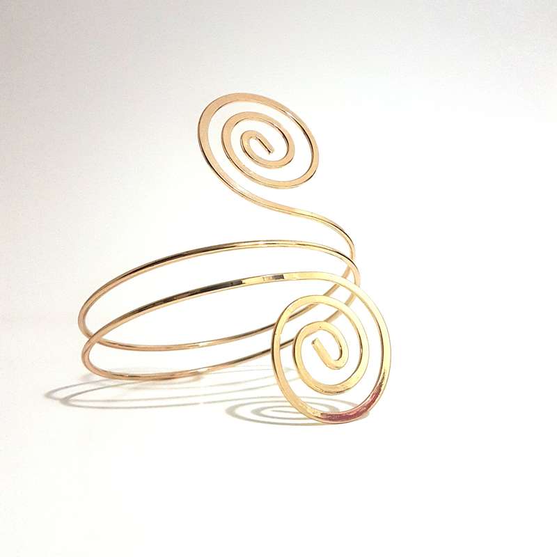 Gold Double Swirled Arm Cuff