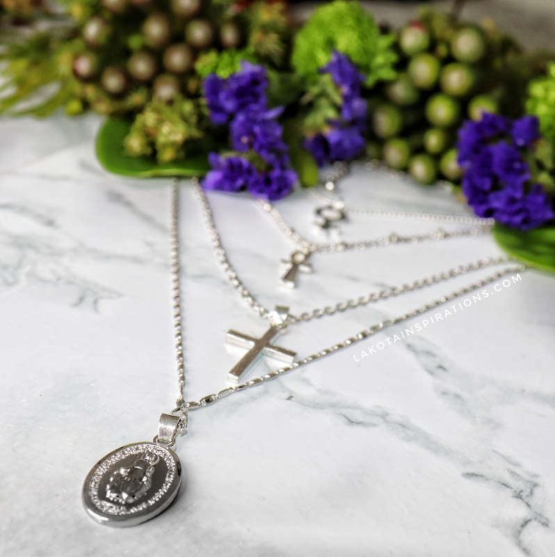 The Divine Feminine Layered Necklace Set - silver