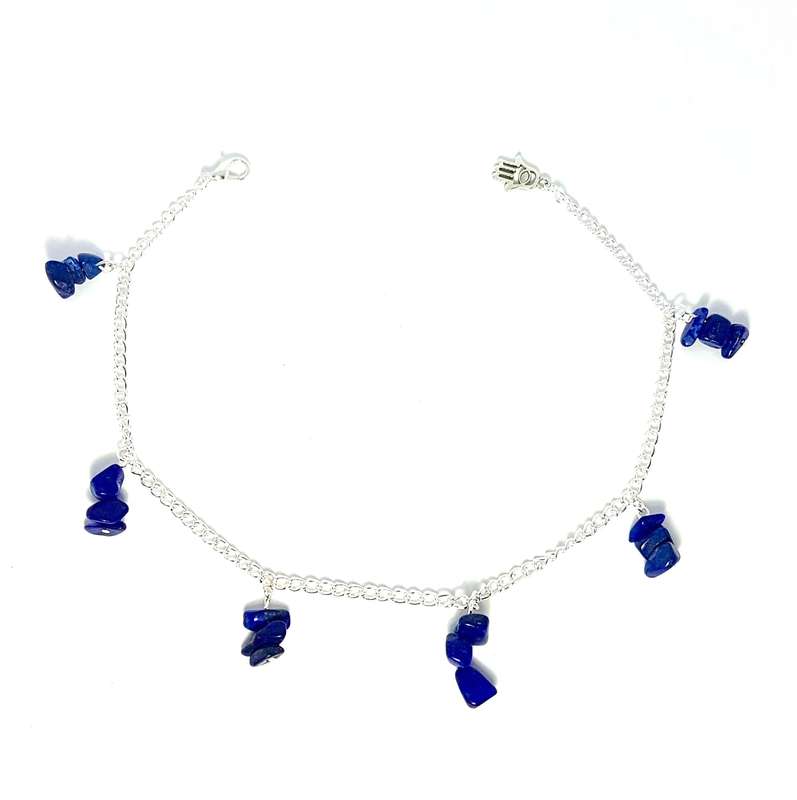 Gemstone Chain Anklet - Lapis Lazuli