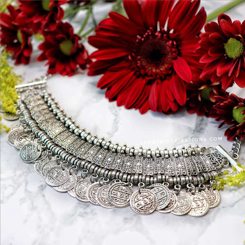 Gypsy Bohemian Goddess Necklace - Silver