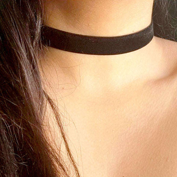 Velvet Choker - Thick Black
