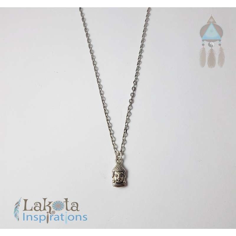 Chain Charm Necklace- Spiritual (Assorted) - Silver Buddha Head