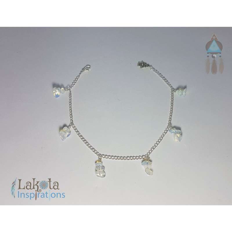 Gemstone Chain Anklet - Opalite