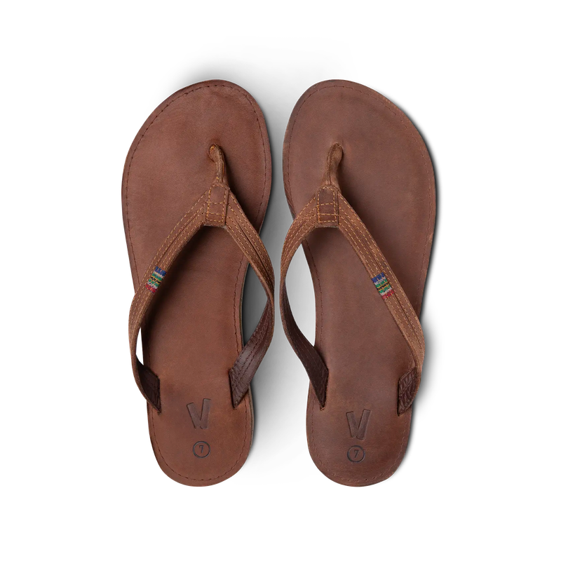 Veldskoen Ladies Plakkie - Thin Strap (Brown Leather)