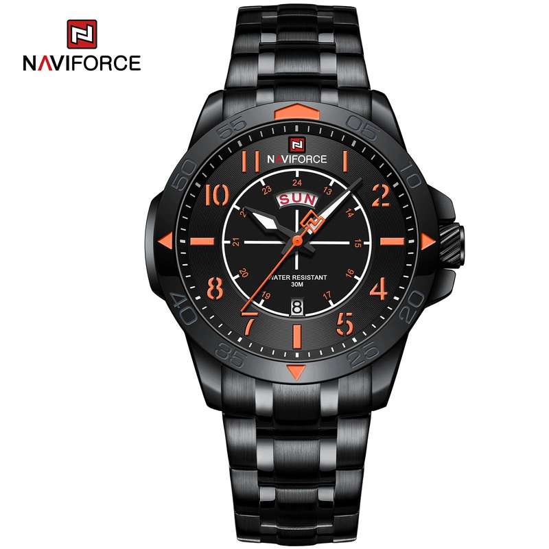 Naviforce 9204S + Nylon Strap Black Orange