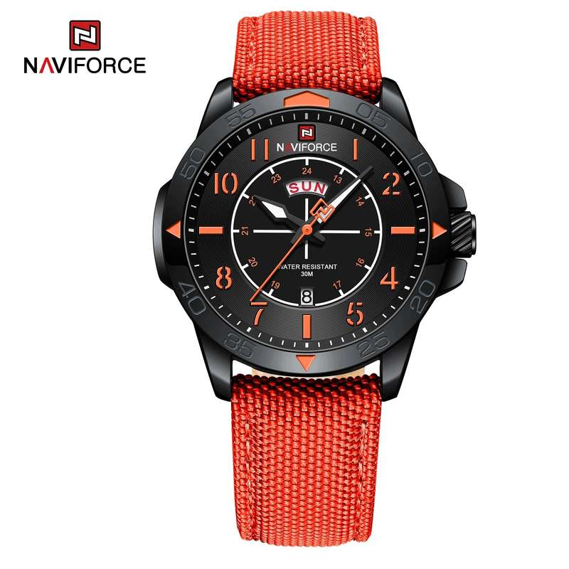 Naviforce 9204S + Nylon Strap Black Orange