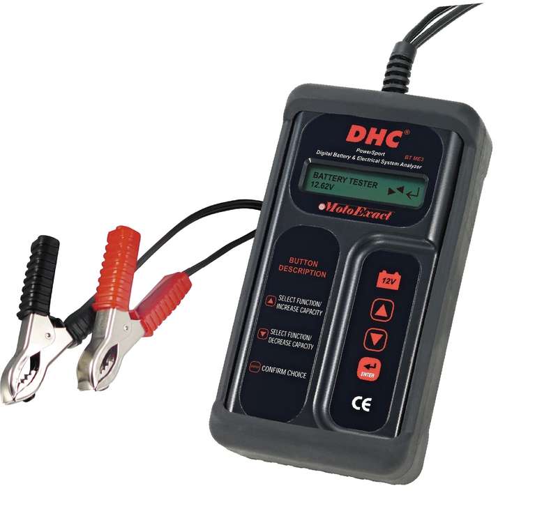 BTME3 | MOTORCYCLE DIGITAL BATTERY CHARGE & STARTING SYSTEM TESTER