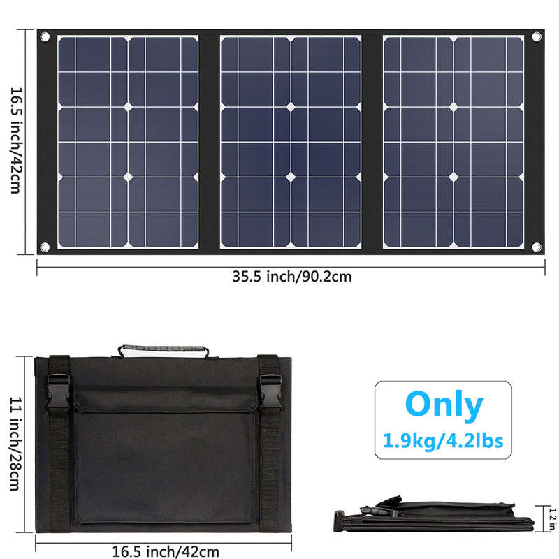 50W Foldable Portable Solar Panel | 18V Mono