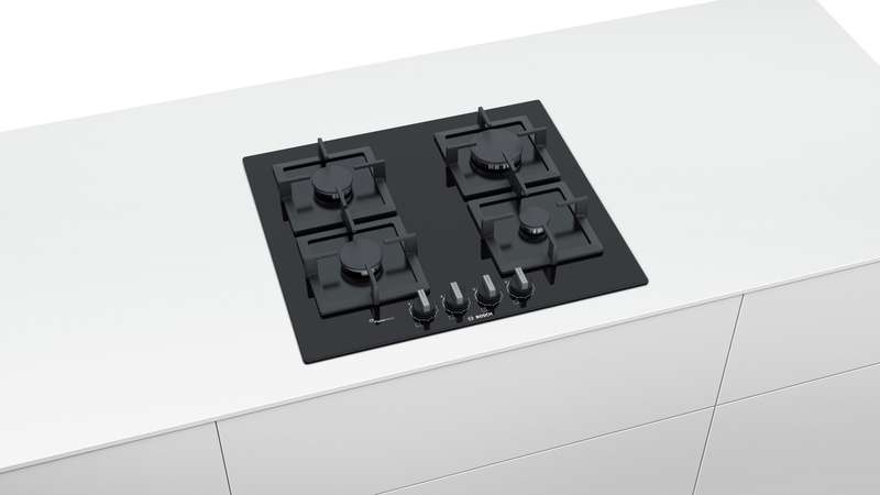 BOSCH GAS HOB 4 PLATE BLACK TEMPERED GLASS 60CM SERIES 6 - PPP6A6B20Z