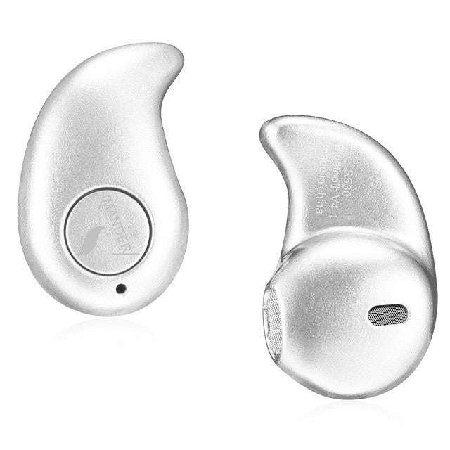 Mini Wireless in-ear Earpiece Bluetooth Earphone Headset Cordless Headphone Earbuds in ear - Silver