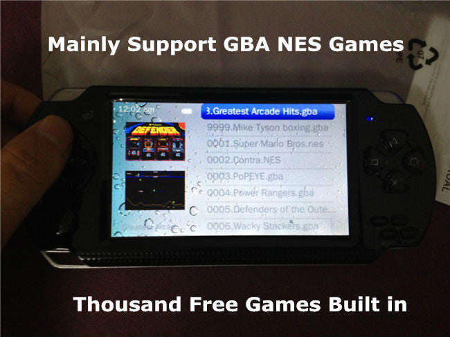 handheld game console real 8GB Memory portable video game built in thousand free games - Black