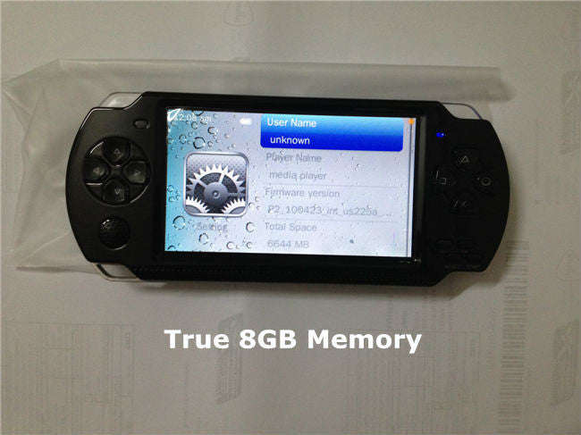 handheld game console real 8GB Memory portable video game built in thousand free games - Black