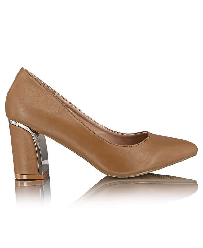 Block Heels - Tan - Tan / UK 6