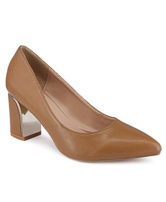 Block Heels - Tan - Tan / UK 6