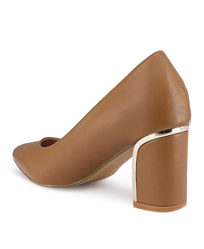 Block Heels - Tan - Tan / UK 6