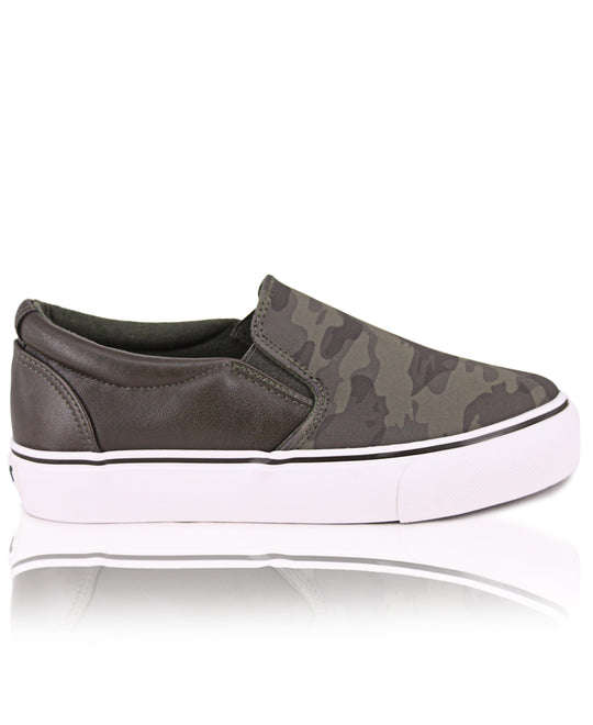 LADIES PLATFORM CAMO SNEAKERS OLIVE TOMTOM