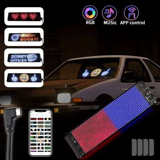 Flexible Colorful Led Matrix Panel App controlled- 38cmx9cm