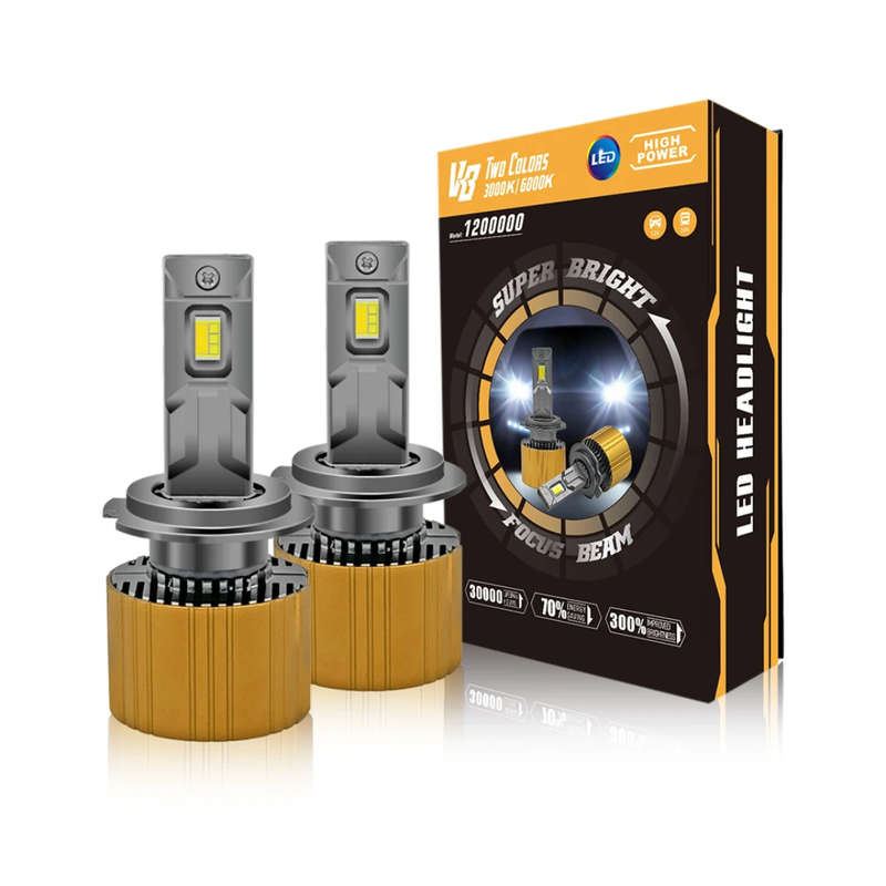  V8 Tri-Colour LED Headlight Bulb  10000 Lumens-H11