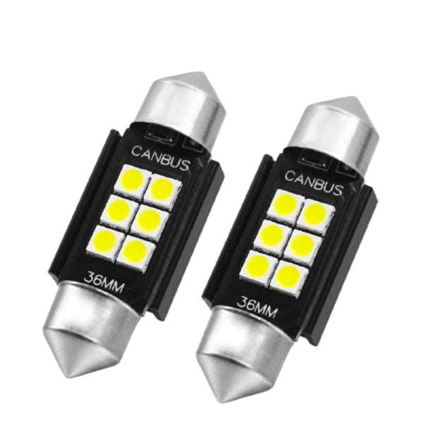 36mm Roof 6 LED Canbus Black - Set