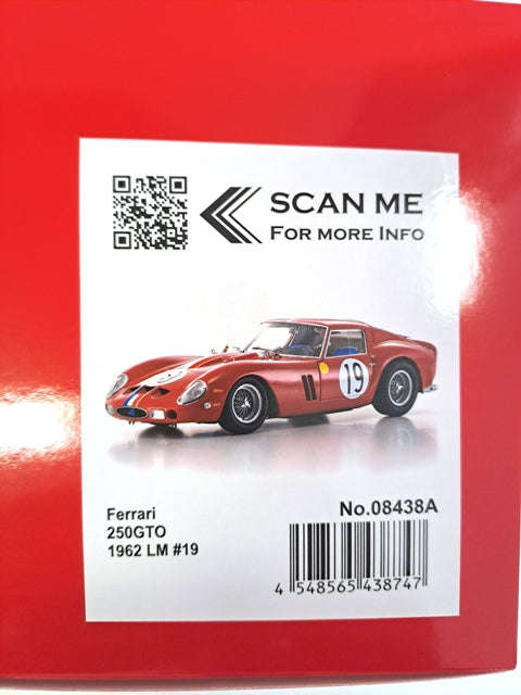 FERRARI 250 GTO 1962 LM#19 RED 1/18, DIECAST COLLECTABLES