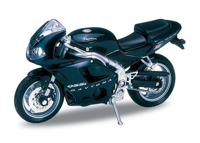 TRIUMPH DAYTONA 955I SILVER 2002 1/18, DIECAST MOTORBIKE, COLLECTABLE MOTORCYCLE.